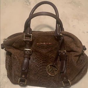 Michael Kors Brown Snake Skin Bag